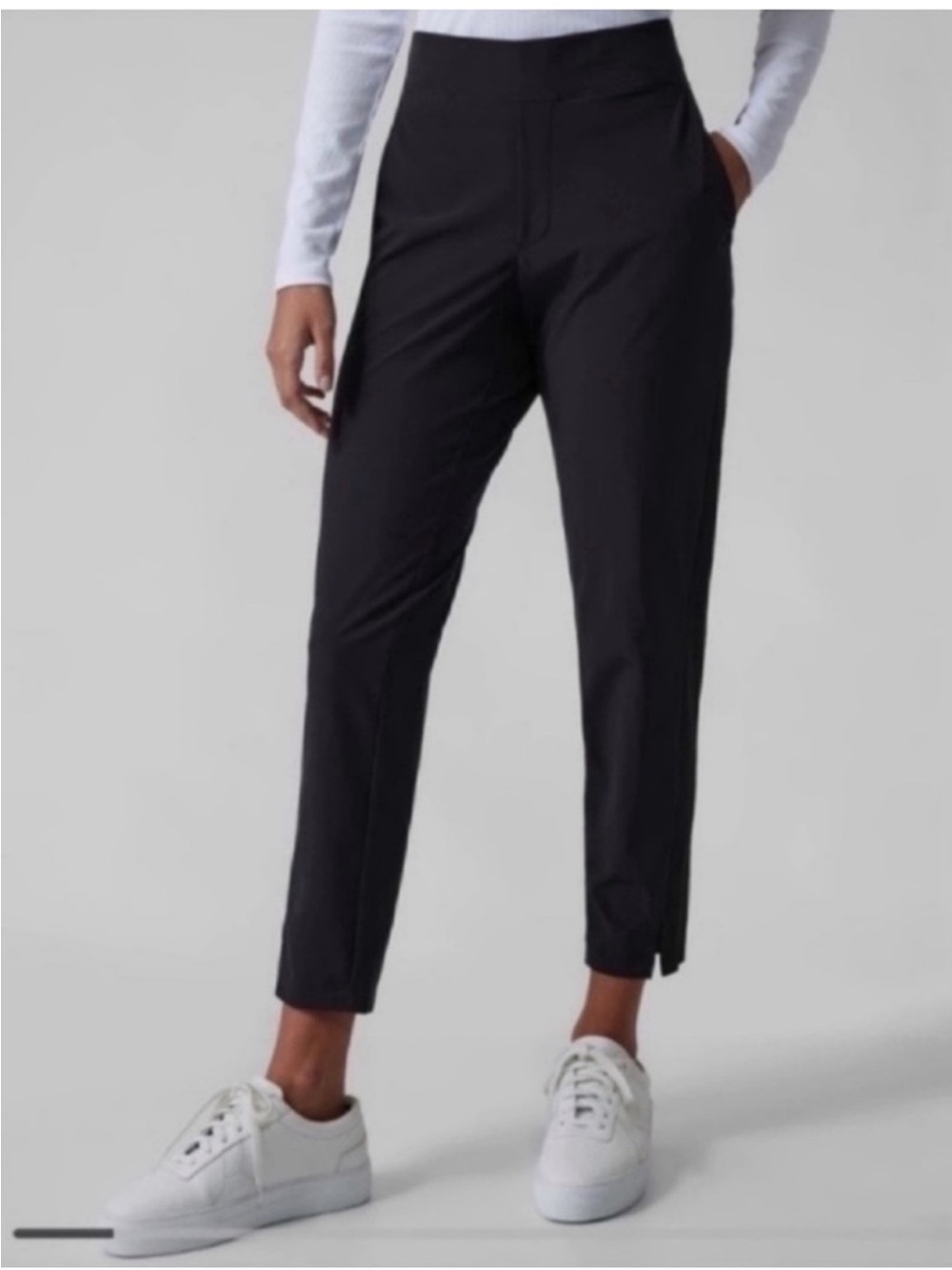Athleta Brooklyn Ankle Black Lightweight Tapered Wrinkle Resistant Athleisure-4